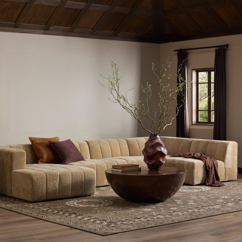 Langham Channeled 5-Piece Sectional - Ravello Camel
