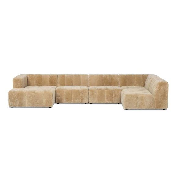 Langham Channeled 5-Piece Sectional - Ravello Camel