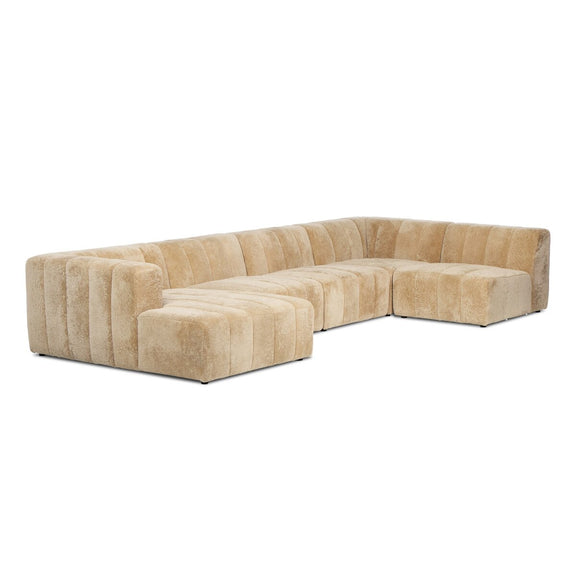 Langham Channeled 5-Piece Sectional - Ravello Camel