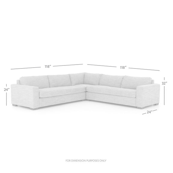 Boone 3-Piece Sectional - Thames Cream
