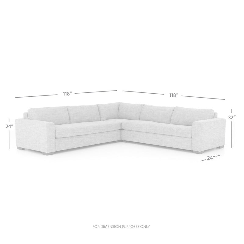 Boone 3-Piece Sectional - Thames Cream