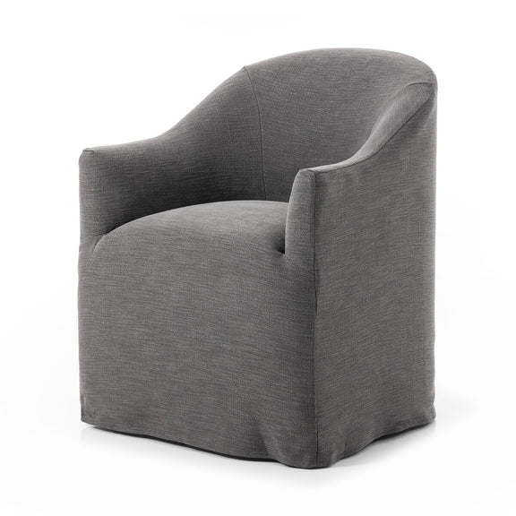 Cove Dining Chair With Casters - Bergamo Charcoal