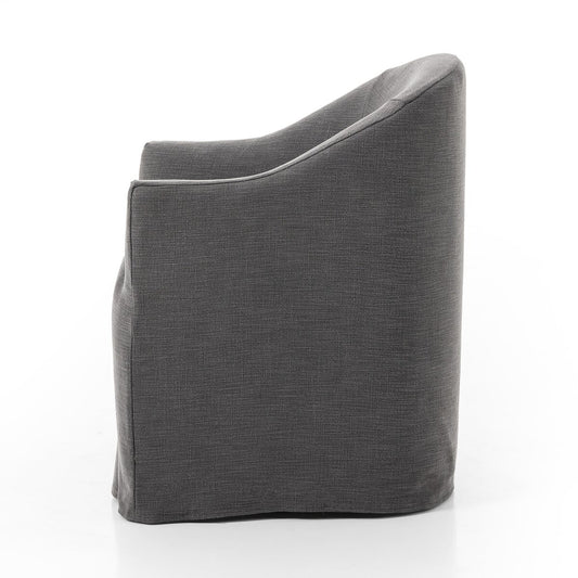 Cove Dining Chair With Casters - Bergamo Charcoal