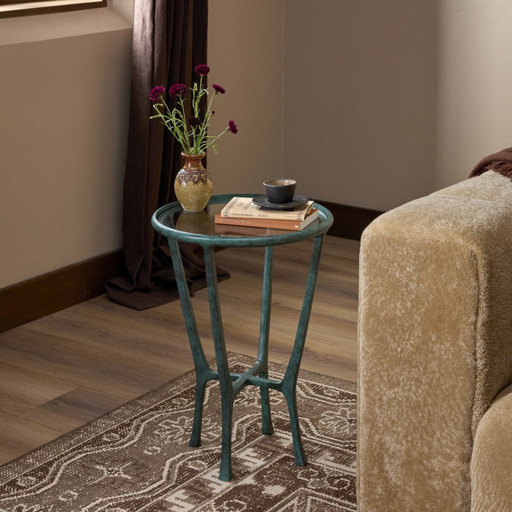 Creighton End Table - Green Verdigris