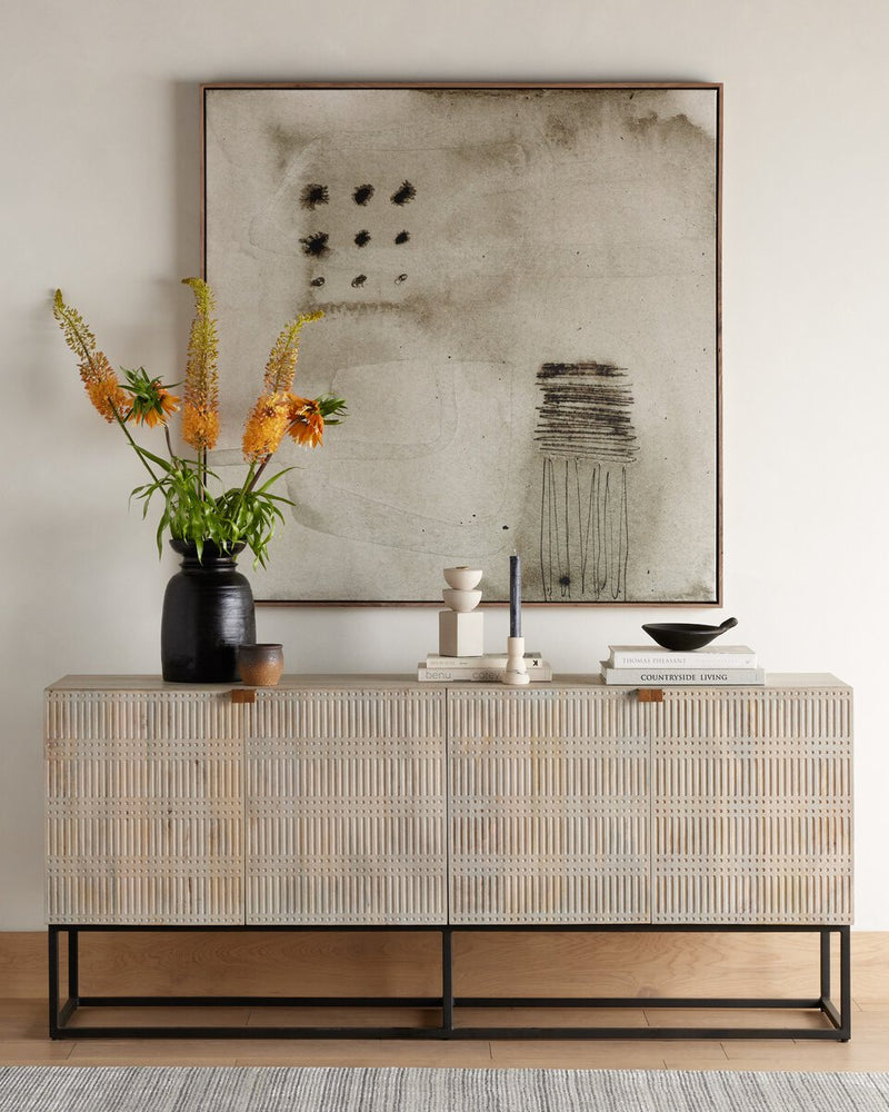 Kelby Sideboard - Light Wash Carved Mango