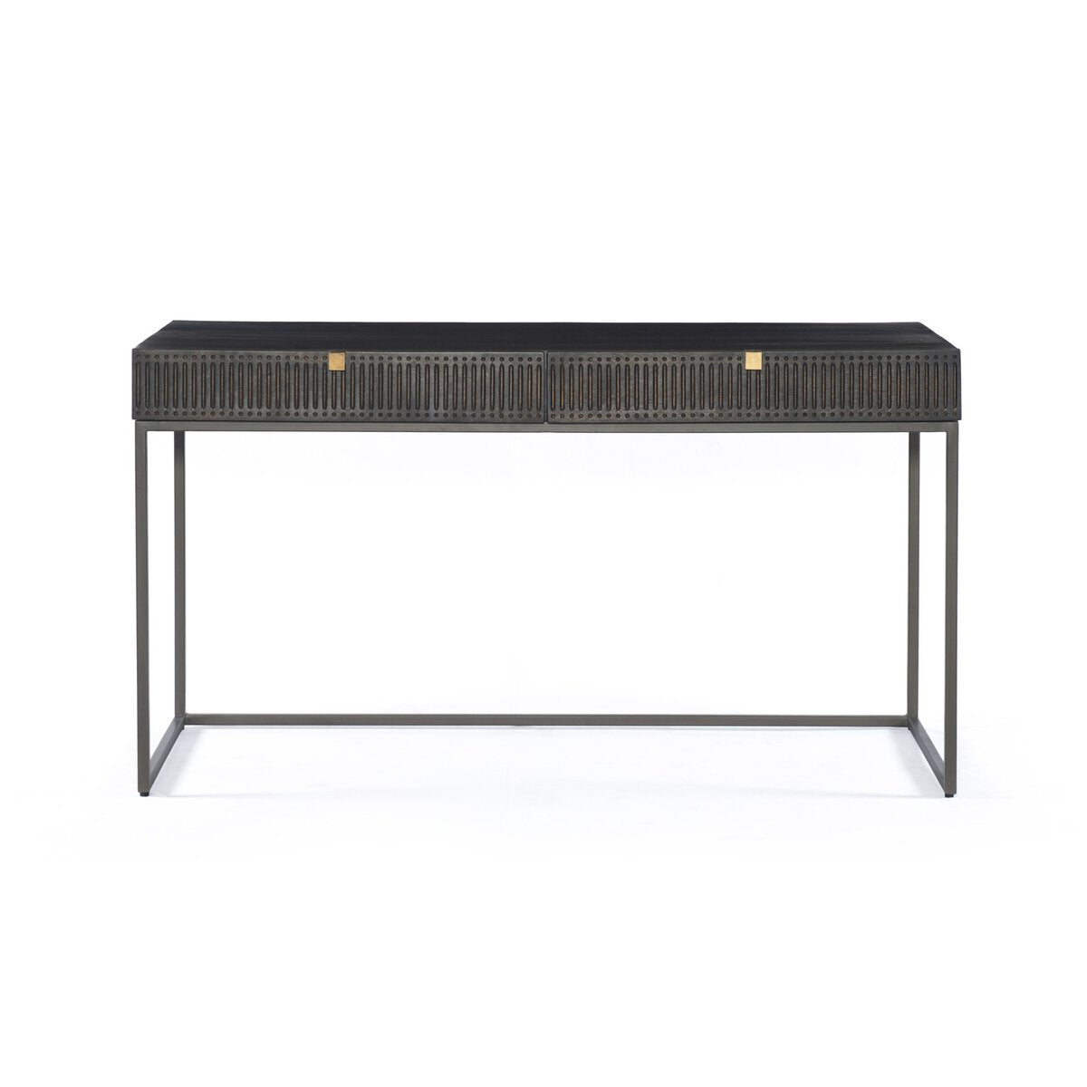 Kelby Writing Desk - Carved Vintage Brown