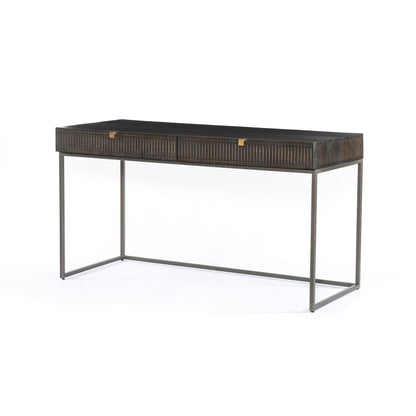 Kelby Writing Desk - Carved Vintage Brown