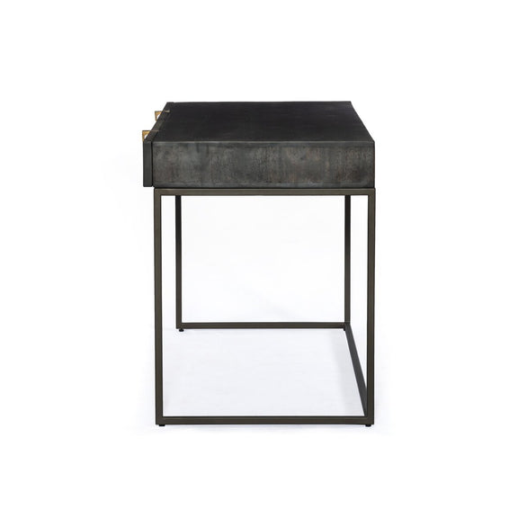 Kelby Writing Desk - Carved Vintage Brown