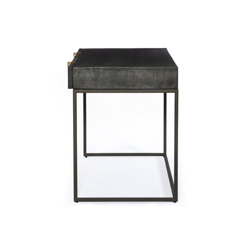 Kelby Writing Desk - Carved Vintage Brown