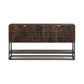 Kelby Small Media Console - Carved Vintage Brown