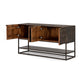 Kelby Small Media Console - Carved Vintage Brown