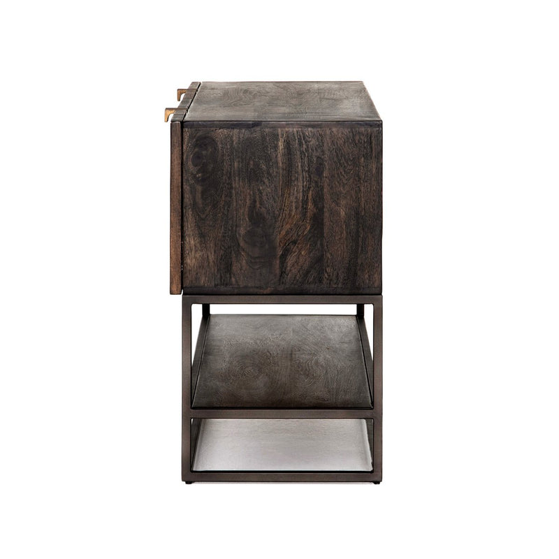 Kelby Small Media Console - Carved Vintage Brown