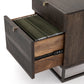 Kelby Filing Cabinet - Carved Vintage Brown