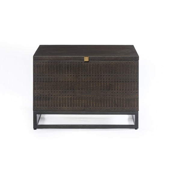 Kelby Storage Bunching Table - Carved Vintage Brown