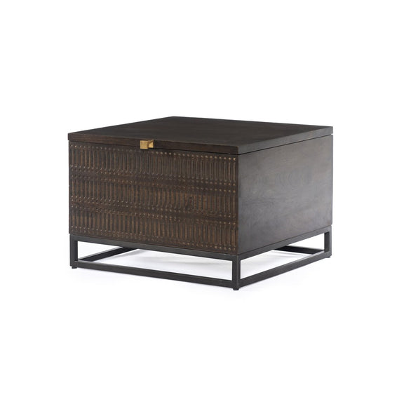 Kelby Storage Bunching Table - Carved Vintage Brown