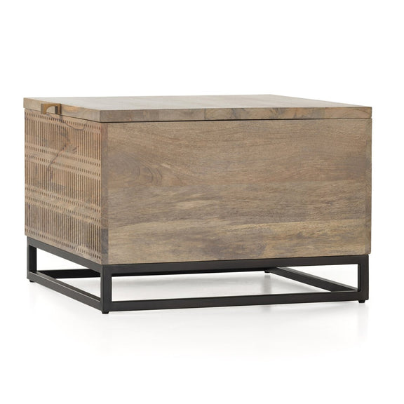 Kelby Storage Bunching Table - Light Wash Carved