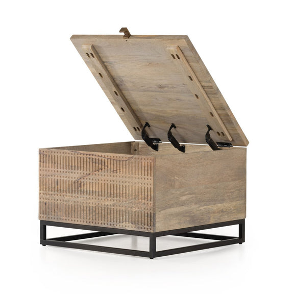 Kelby Storage Bunching Table - Light Wash Carved