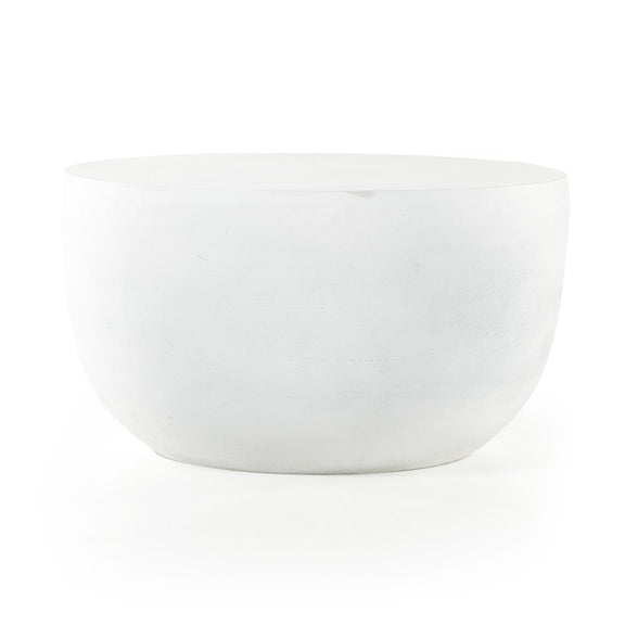 Basil Outdoor End Table - Matte White