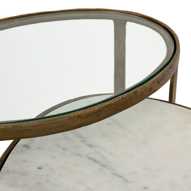 Calder Nesting Coffee Table - Polished White Marble