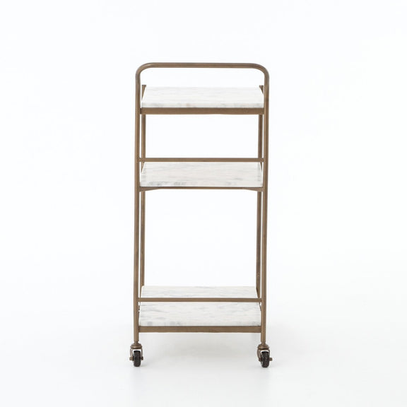 Felix Rectangular Bar Cart - Antique Brass