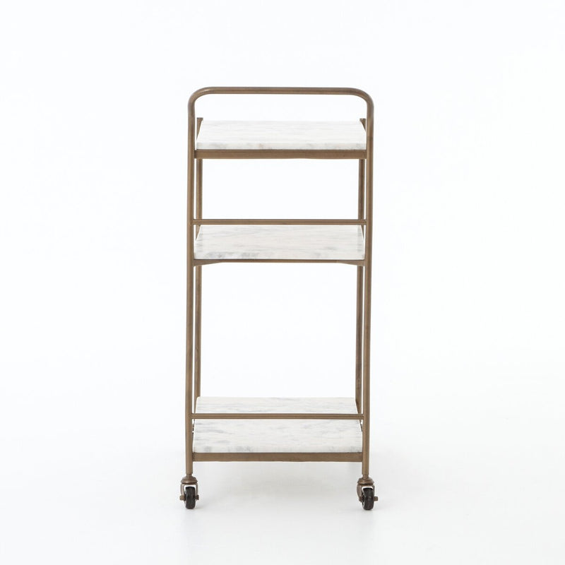 Felix Rectangular Bar Cart - Antique Brass