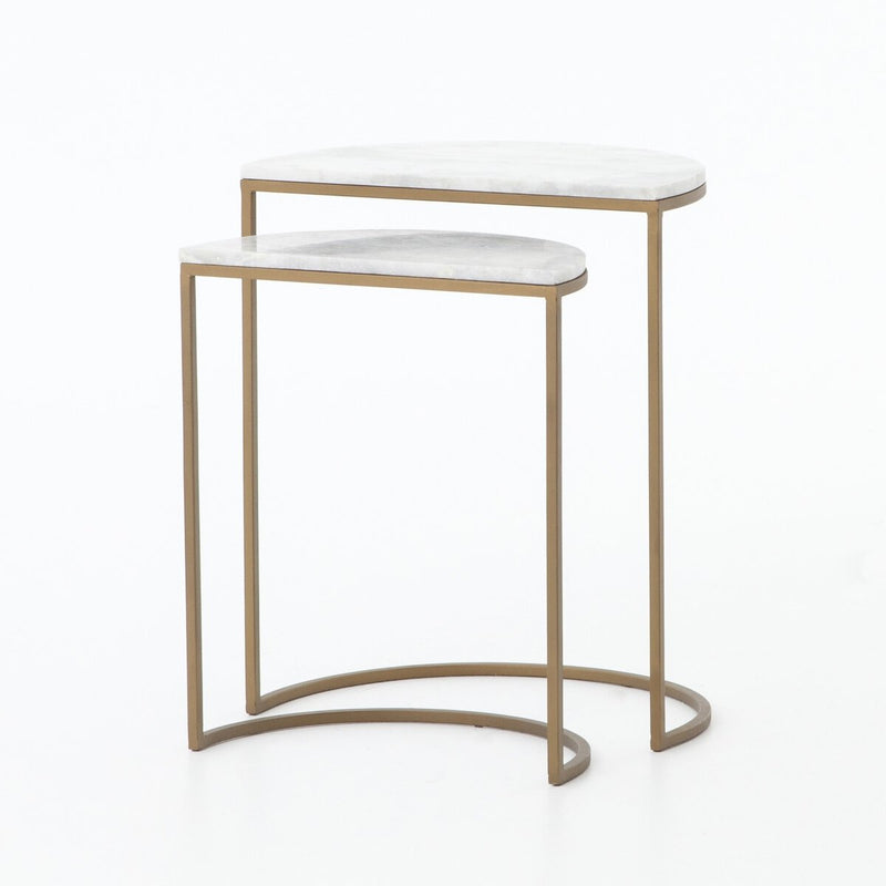 Ane Nesting Tables - White Marble