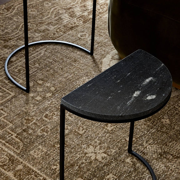 Ane Nesting Tables - Polished Black Marble