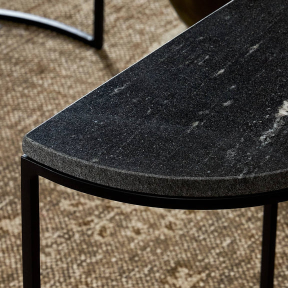 Ane Nesting Tables - Polished Black Marble