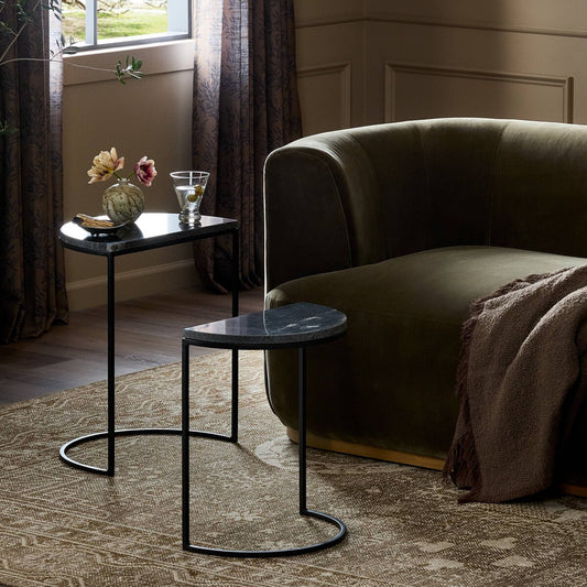 Ane Nesting Tables - Polished Black Marble