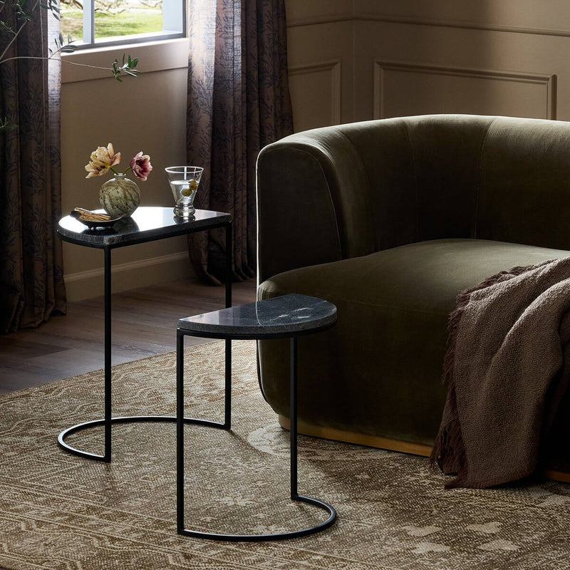 Ane Nesting Tables - Polished Black Marble