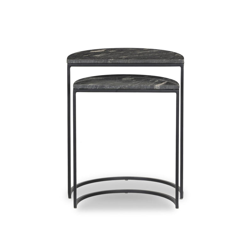 Ane Nesting Tables - Polished Black Marble