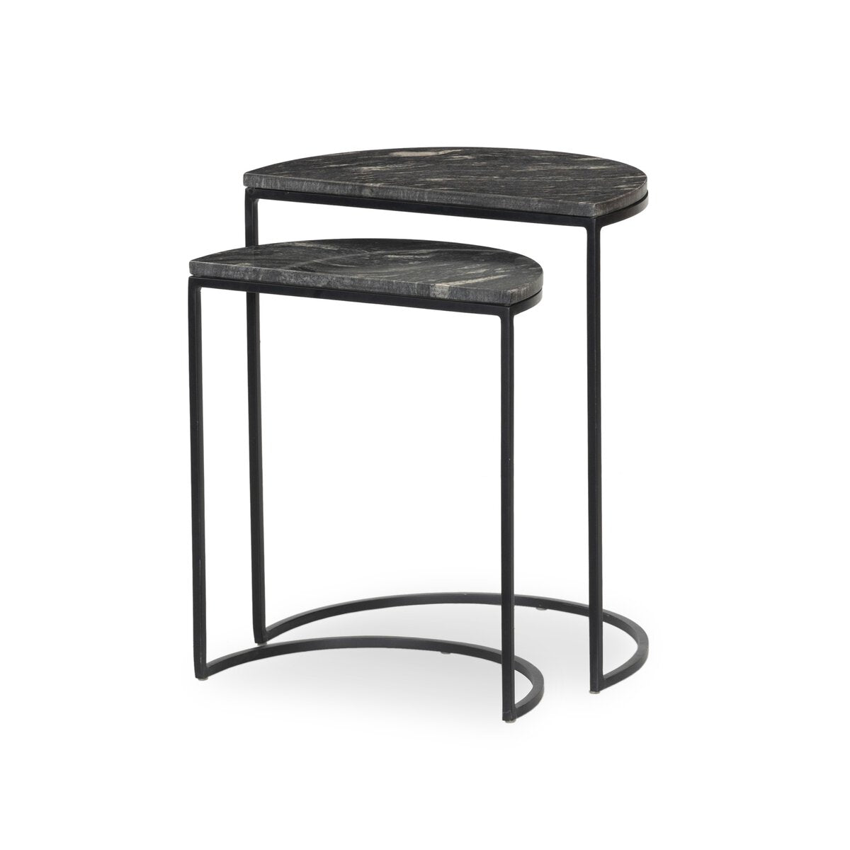 Ane Nesting Tables - Polished Black Marble
