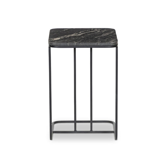Adalley C Table - Polished Black Marble