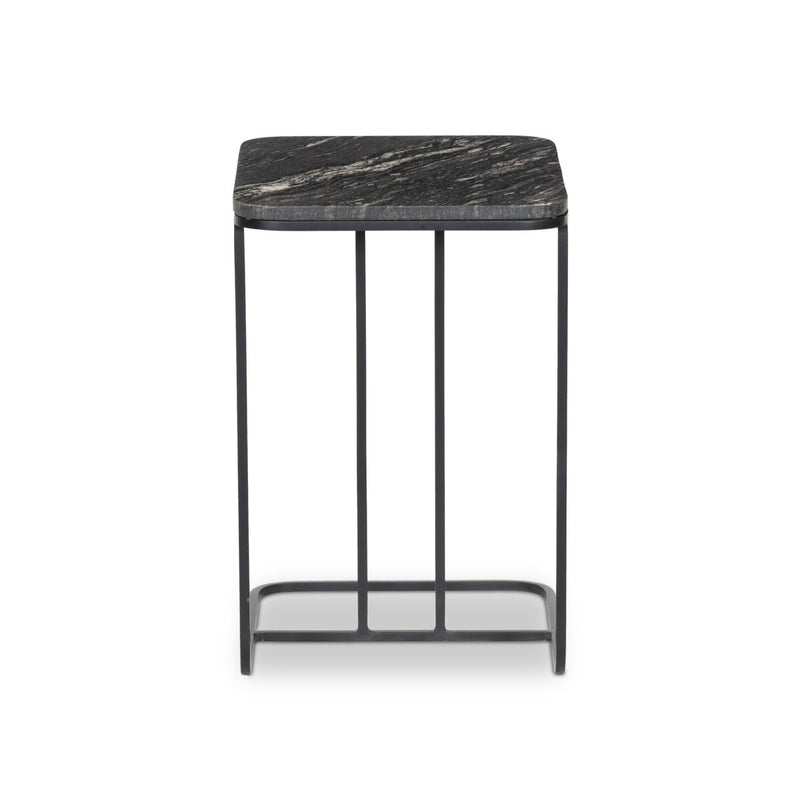 Adalley C Table - Polished Black Marble