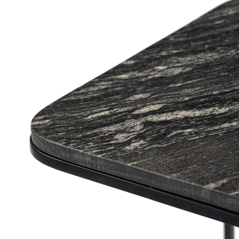 Adalley C Table - Polished Black Marble