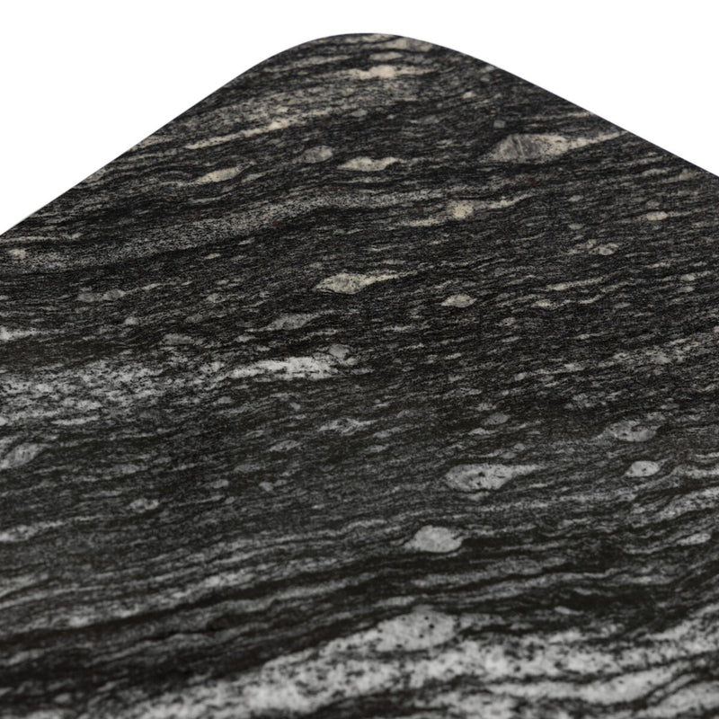 Adalley C Table - Polished Black Marble