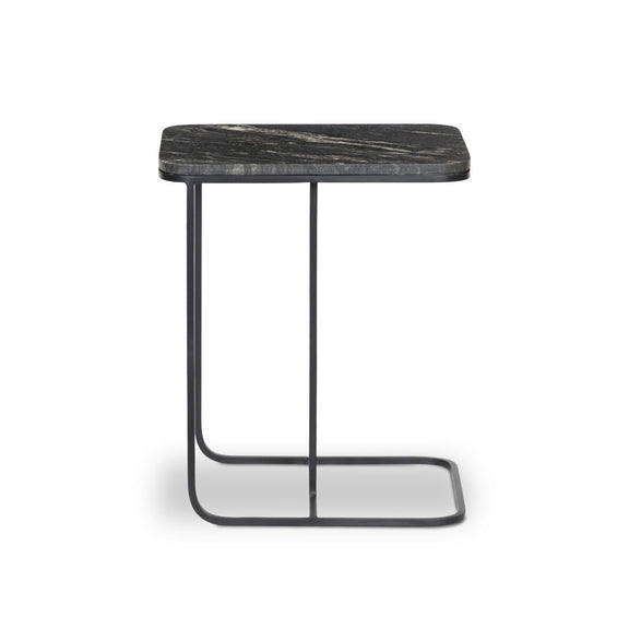 Adalley C Table - Polished Black Marble