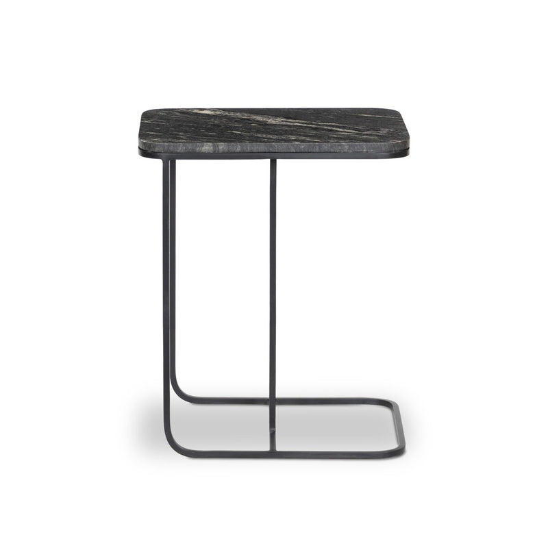 Adalley C Table - Polished Black Marble
