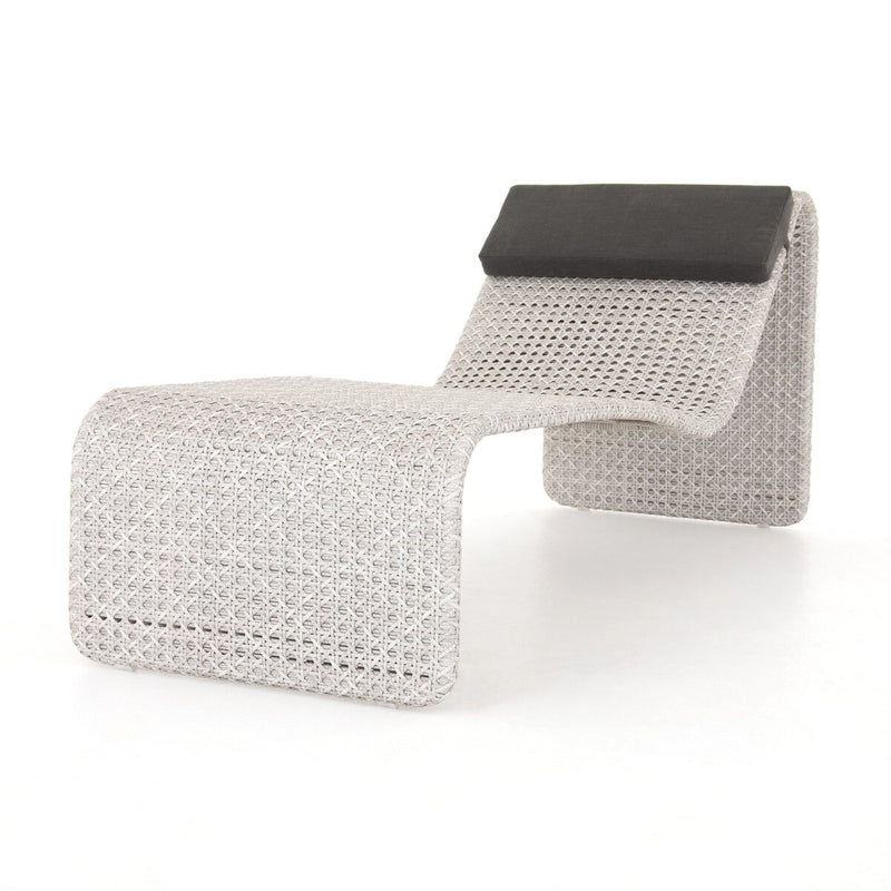 Paige Outdoor Woven Chaise - Brushed Grey