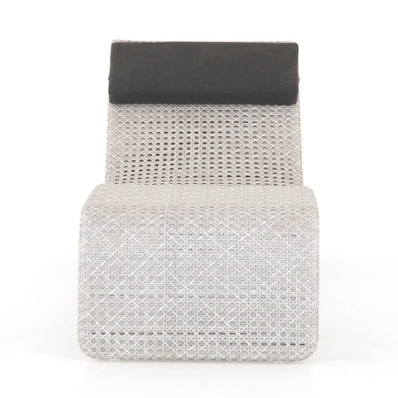 Paige Outdoor Woven Chaise - Brushed Grey