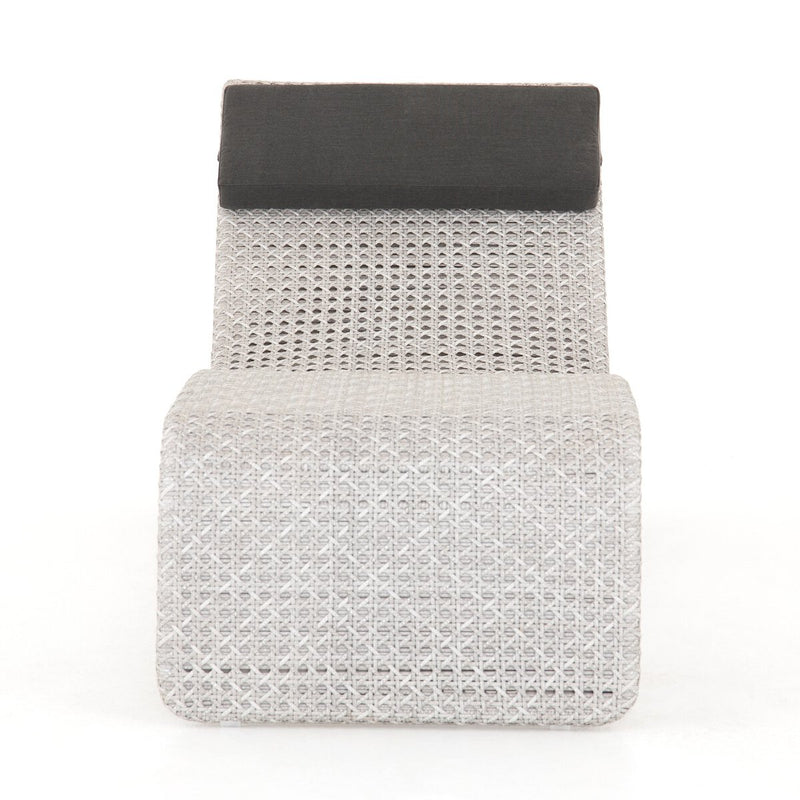 Paige Outdoor Woven Chaise - Brushed Grey