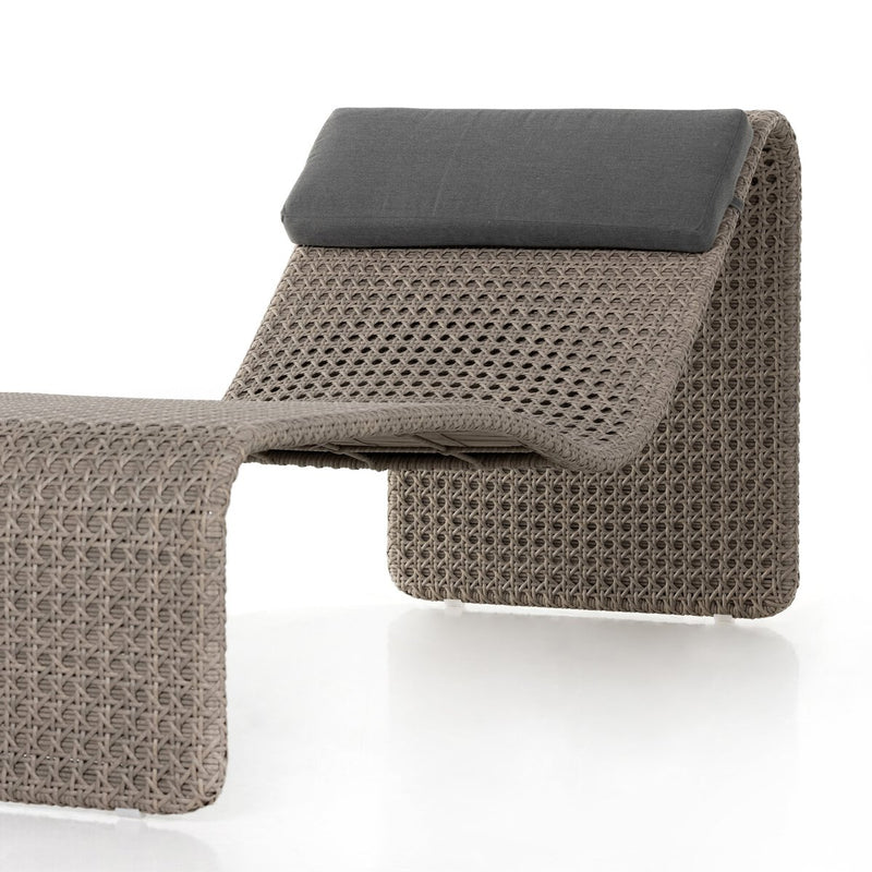 Paige Outdoor Woven Chaise - Weathered Brown