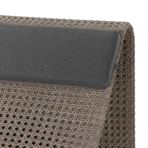 Paige Outdoor Woven Chaise - Weathered Brown