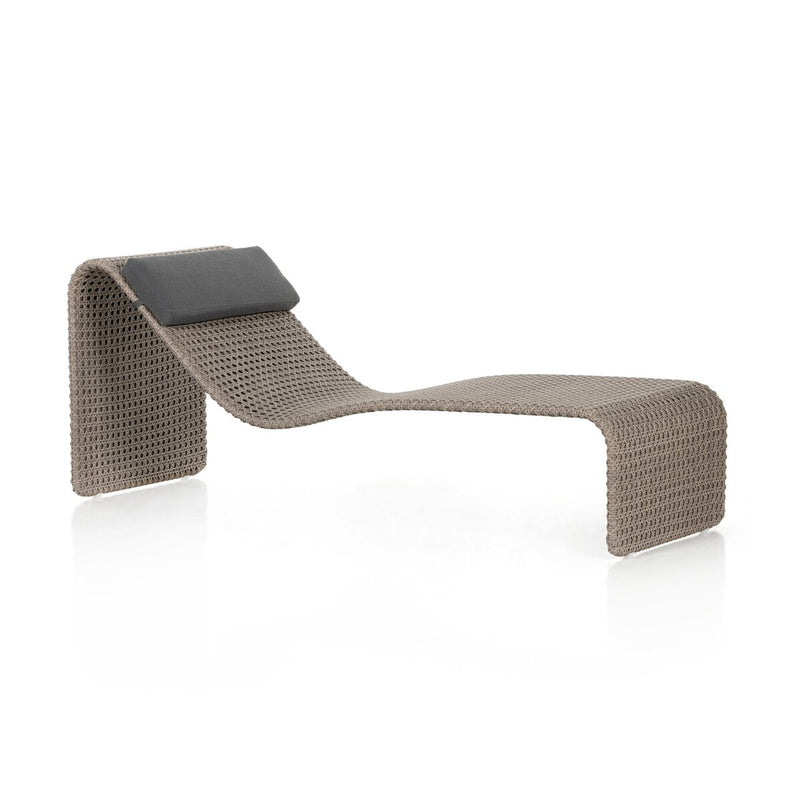 Paige Outdoor Woven Chaise - Weathered Brown