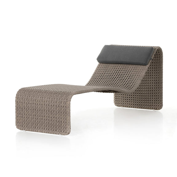 Paige Outdoor Woven Chaise - Weathered Brown