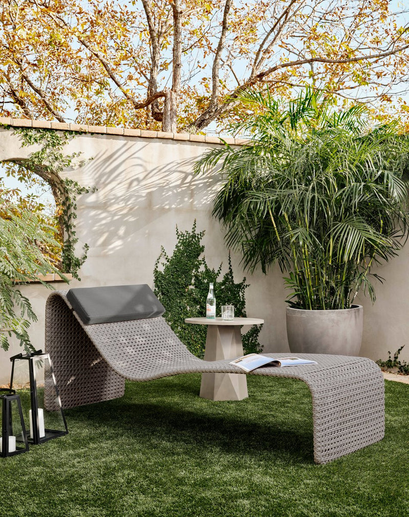 Paige Outdoor Woven Chaise - Weathered Brown