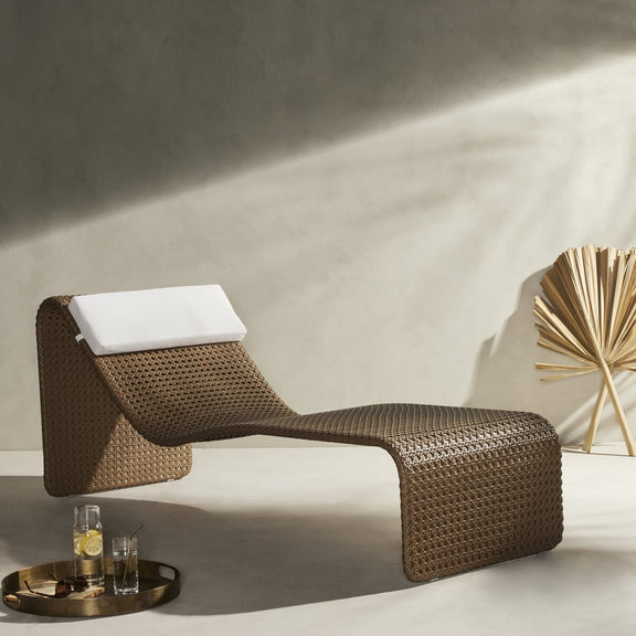 Paige Outdoor Woven Chaise - Natural Woven