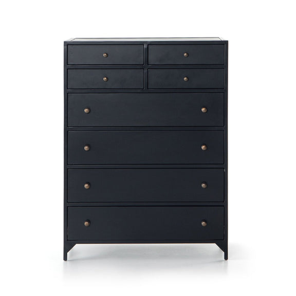 Belmont 8 Drawer Tall Dresser - Black