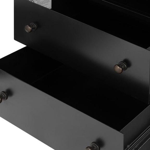 Belmont 2 Drawer Nightstand - Black