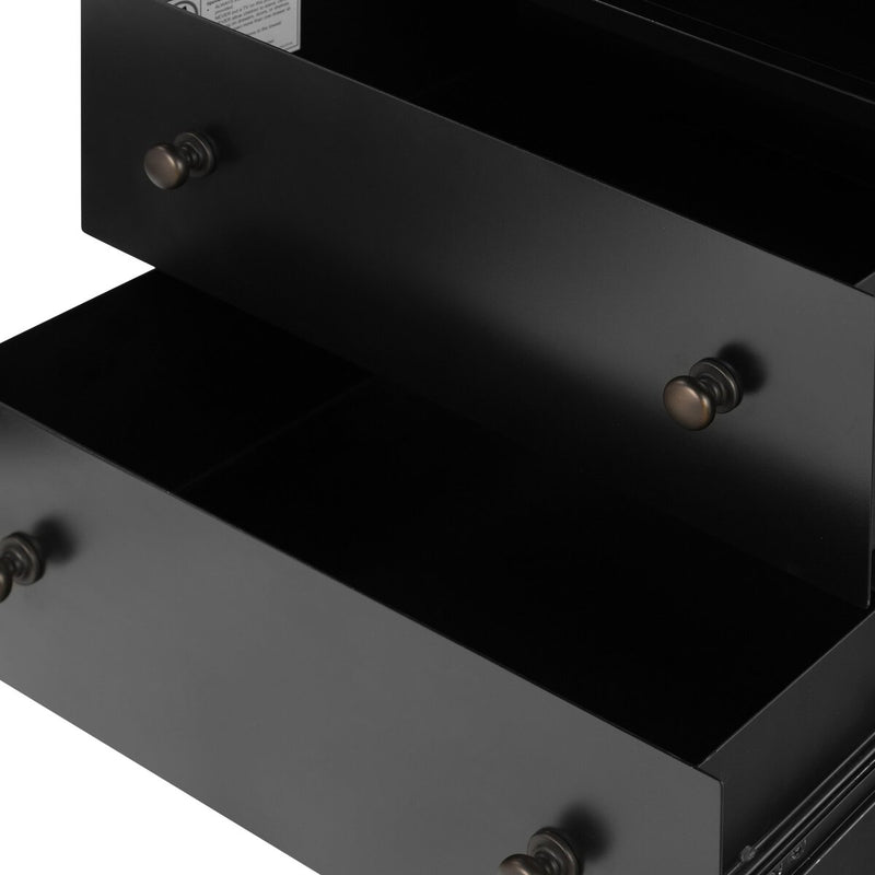 Belmont 2 Drawer Nightstand - Black